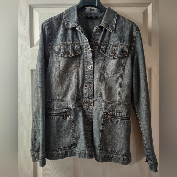Contrast Women's Jean Jacket Size 15 - Picture 1 of 13
